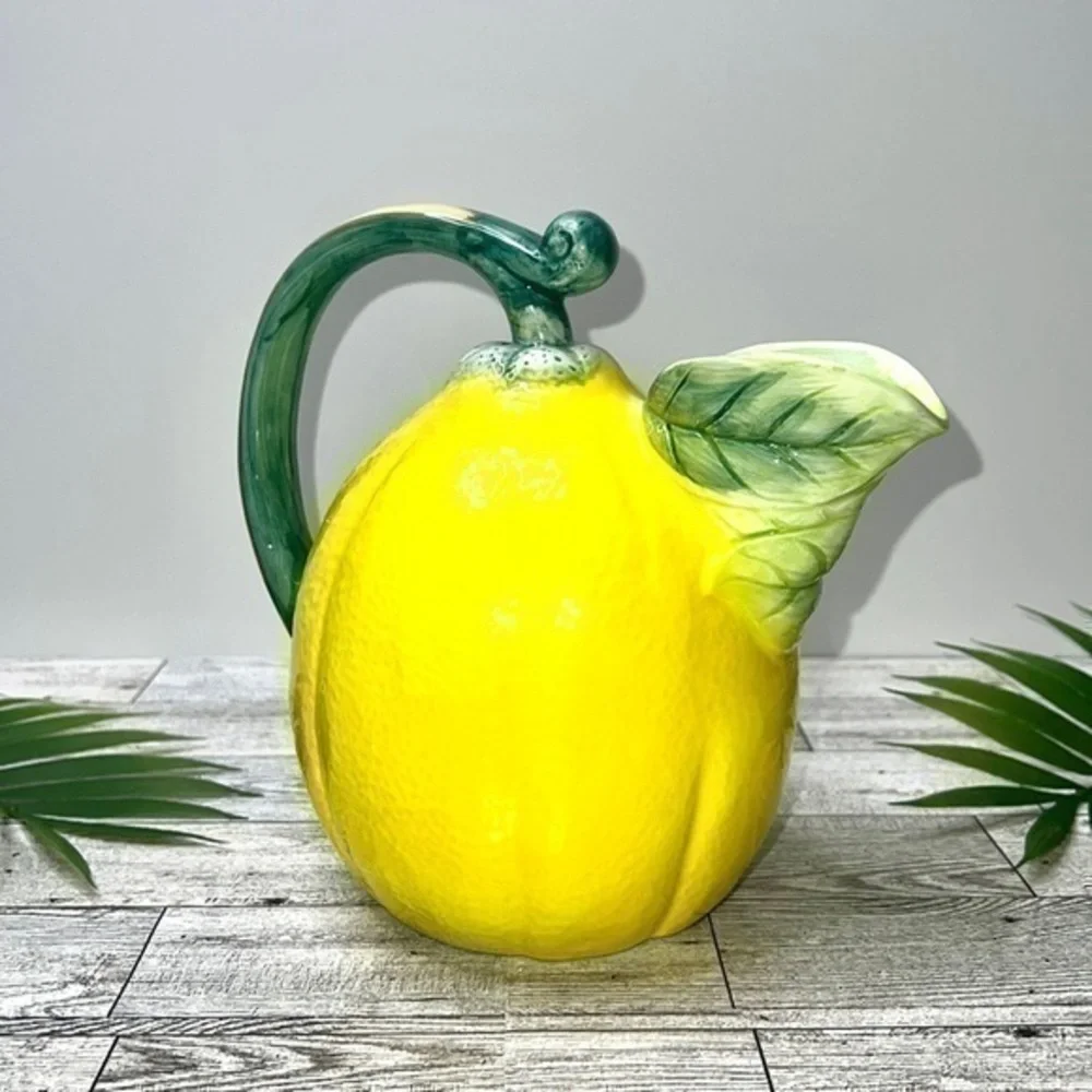 Vintage Lemon Majolica Pitcher by The Haldon Group